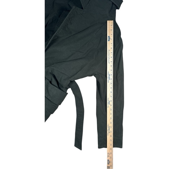 Free People Brushed Cotton Long Duster Belted Coat Medium Olive Green Heavy - Picture 13 of 16